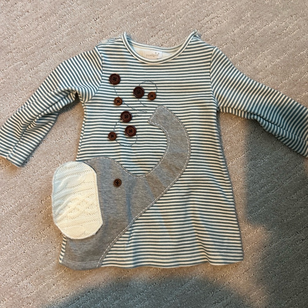 Mud Pie Blue and White Striped Dress